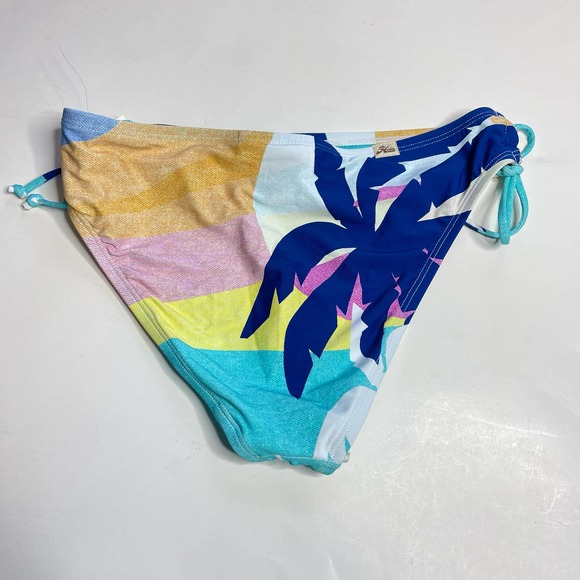 Hobie Seagreen Palm Print Side Tie Bikini Bottom NWT Girls Kids Size 14 - Picture 5 of 8